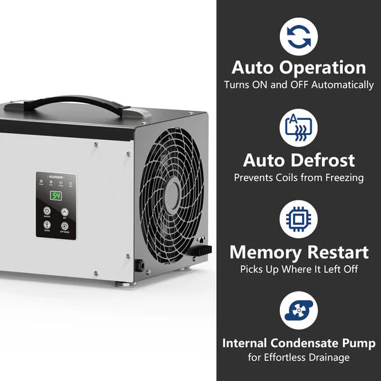 AlorAir 70 PPD Crawl Space Dehumidifier with Pump and Drain Hose | Sentinel HD35P | Size for 1000 sq.ft