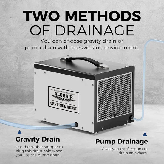AlorAir 70 PPD Crawl Space Dehumidifier with Pump and Drain Hose | Sentinel HD35P | Size for 1000 sq.ft