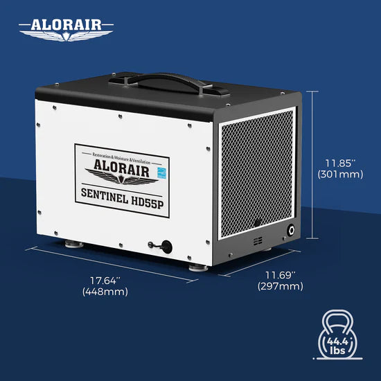 AlorAir 120 PPD Crawl Space Dehumidifier with Pump and Drain Hose | Sentinel HD55P | Size for 1500 sq.ft