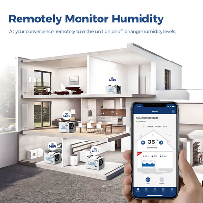 AlorAir® App Controlled Dehumidifier Removal 120PPD (Saturation), 55 Pint Dehumidifier for Basement, Crawl Space, 5 Years Warranty
